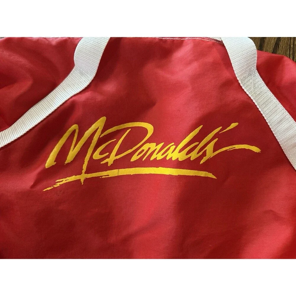 Vintage‎ McDonalds Nylon Duffel Roll Bag Rare Red Functional No Shoulder Strap